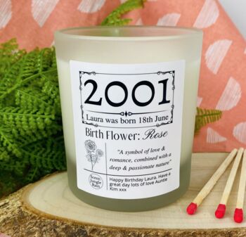 Personalised 21st Birth Flower Birthday Candle, 4 of 12