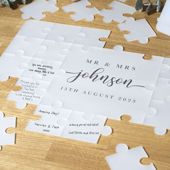Frosted Acrylic Classic Wedding Signing Puzzle, 3 of 4