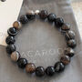 Men's Bracelet In Striped Agate And Silver, thumbnail 1 of 7