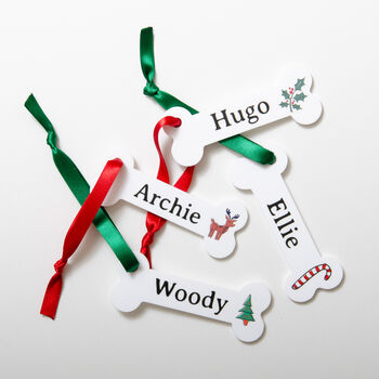 Personalised Dog Bone Christmas Tree Decoration, 3 of 9