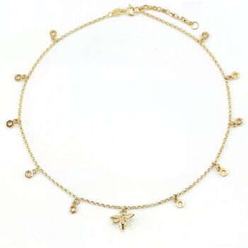 Yellow Gold Vermeil Sterling Silver Baby Bee Choker, 6 of 7