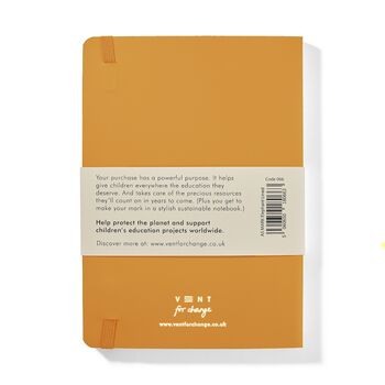 Yellow A5 Recycled Leather Lined Notebook, 4 of 6