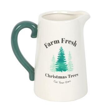Farm Fresh Christmas Trees Ceramic Flower Jug, 2 of 2