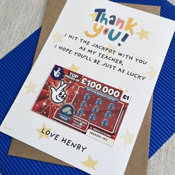 Thank You Teacher/Teaching Assistant Scratch Card Holder, 2 of 2