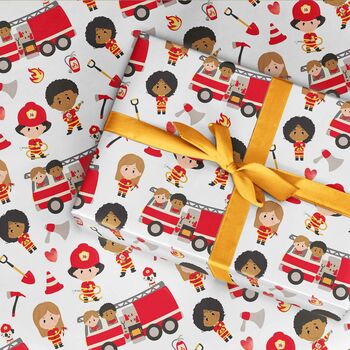 Fireman Firefighter Wrapping Paper Roll Or Folded, 2 of 3