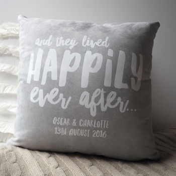 Happily Ever After Newlywed Couples Cushion, 2 of 3