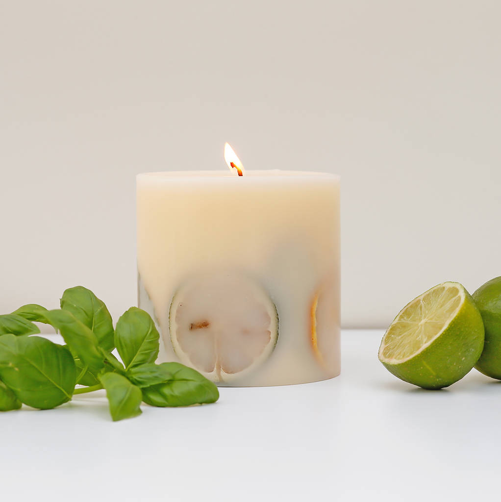 botanical lime and basil candle by liga
