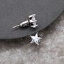 Silver Plated Crystal Star Shaped Stud Earrings, thumbnail 1 of 3