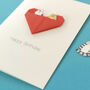Personalised Cat Birthday Origami Heart Card, thumbnail 8 of 10