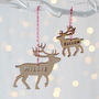 Personalised Wooden Reindeer Decoration, thumbnail 1 of 1