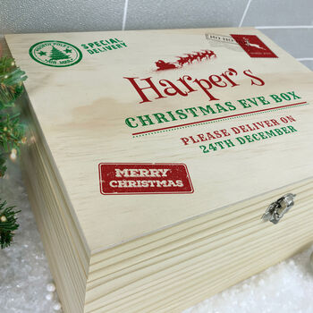 Personalised North Pole Postal Stamp Christmas Eve Box Five Sizes, 3 of 8