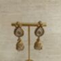 Antique Gold Jhumki Indian Earrings, thumbnail 6 of 7