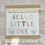 Hello Little One Nursery Decor | Boho Theme Nursery Pennant, thumbnail 1 of 6