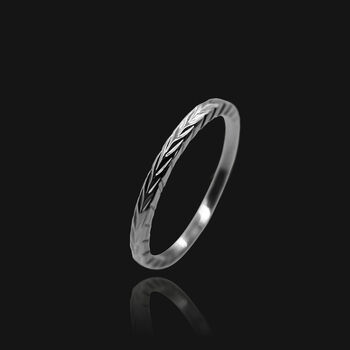 Silver Minimal Plaited Ring, Three Sizes, 3 of 6