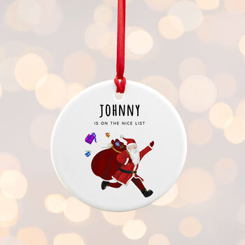 Personalised Playful Santa Christmas Ornament, 2 of 5