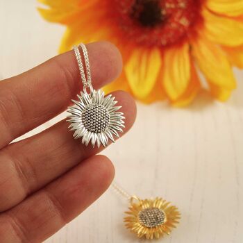 Sunflower Silver Necklace Large, 4 of 9