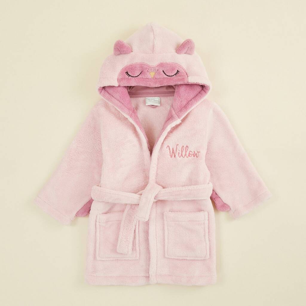 Personalised Pink Owl Robe By My 1st Years