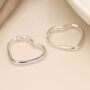 Sterling Silver Heart Hoop Earrings, thumbnail 2 of 7