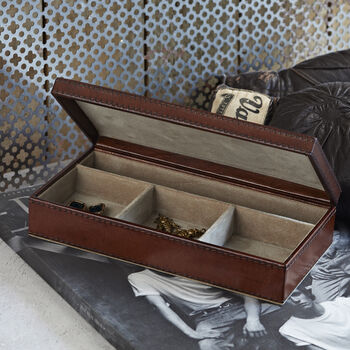 Leather Personalised Cufflink Box, 2 of 5