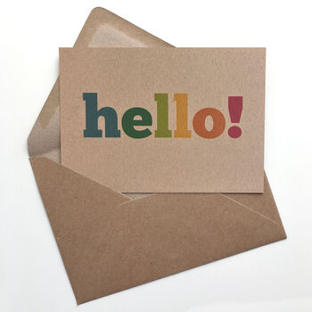 Set Of 12 Colourful Hello Postcard Notecards, 3 of 4