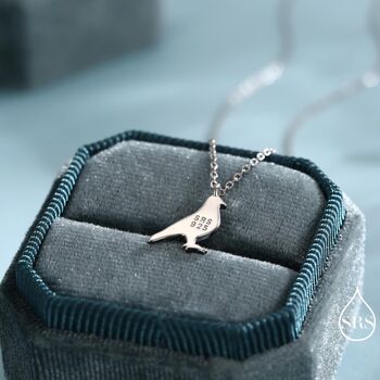 Pigeon Pendant Necklace In Sterling Silver, 4 of 11