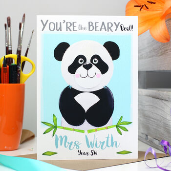 Personalised Panda Thank You Teacher Card, 2 of 9