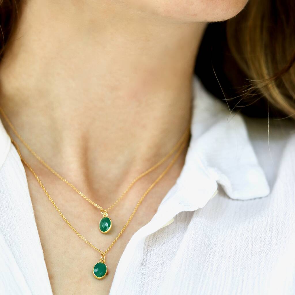 Green Onyx Necklace By Tesoro London 