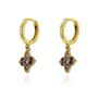Theron Cubic Zirconia Sterling Silver/Gold Plated Hoops, thumbnail 7 of 12