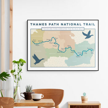 Personalised Thames Path Map Art Print, 2 of 9