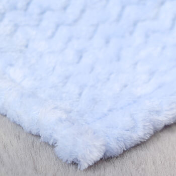 Personalised Blue Jacquard Baby Blanket, 3 of 4