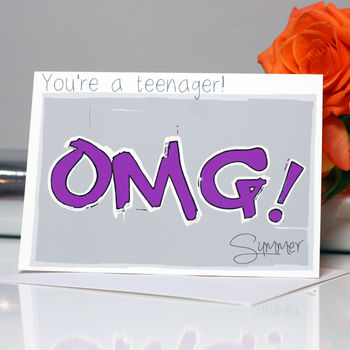 Personalised Omg Teenager 13th Birthday Card, 5 of 7