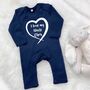 I Love My Uncle Personalised Heart Babygrow, thumbnail 7 of 9
