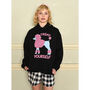 Treat Yourself Poodle Women's Slogan Hoodie, thumbnail 4 of 5