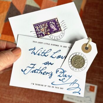 A Little Sixpence For Father's Day Keepsake Card, 2 of 8