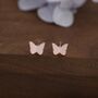 Sterling Silver Small Pair Butterfly Stud Earrings, thumbnail 3 of 12