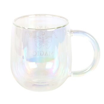 Double Walled Glass Mug Iridescent You Are Made Of Magic, 6 of 7