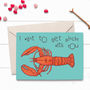 Pinchy Lobster Love Valentines Card, thumbnail 1 of 2