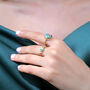 Minimalist Opal Turquoise Gemstone Gold Vermeil Ring, thumbnail 2 of 4