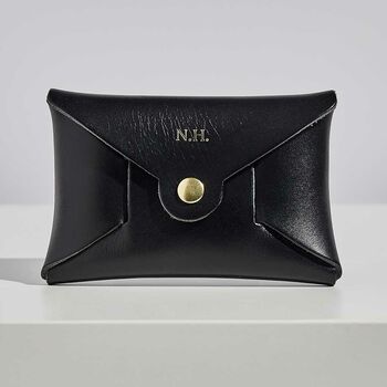 Personalised Black Leather Card + Coin Purse, 2 of 6