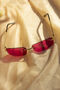 Hot Pink Rimless Rectangle Colour Tint Sunglasses, thumbnail 1 of 6