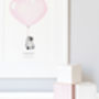 Personalised Girl's Heart Shaped Pink Balloon Picture, thumbnail 3 of 10