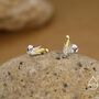 Sterling Silver Sweetcorn Stud Earrings, thumbnail 5 of 11