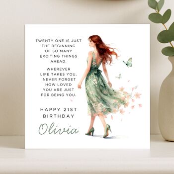 21st Birthday Card With Message For Her Or Daughter, 7 of 8