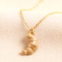 Enamel Croissant Pendant Necklace In Gold, thumbnail 1 of 2