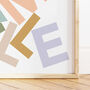 Personalised Name Print Muted Colour Stacked Letters, thumbnail 2 of 10