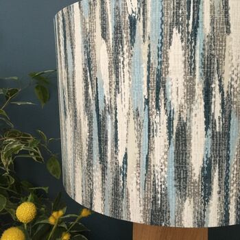 Marine Blue Abstract Drum Lampshade, 5 of 12