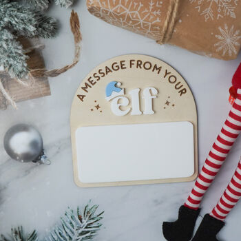 Reusable Elf Message Board Sign With Whiteboard Pen, 6 of 9