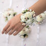 Flower Wrist Corsage In Coral, thumbnail 1 of 8