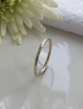 Solid 9ct Recycled Gold Textured Stacking Ring, 6 of 9