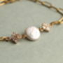Art Deco Freshwater Pearl Bridal Bracelet Bangle, thumbnail 4 of 6